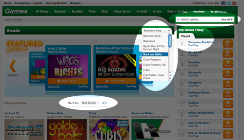 Games Sorting Options At Paddy Power