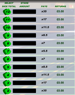 Roll Em Paytable